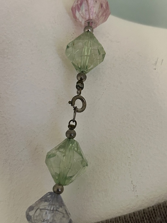 Pastel Faceted Bead Necklace - Multi Color on spring-ring c clasp ice cube vibes - Picture 9 of 12
